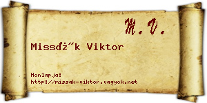 Missák Viktor névjegykártya